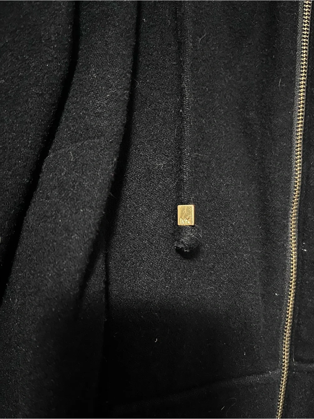 Michael Kors Black Hooded Wool-Blend Trench Coat
